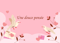 Oiseaux d'amour et douce pens&eacute;e fleurie